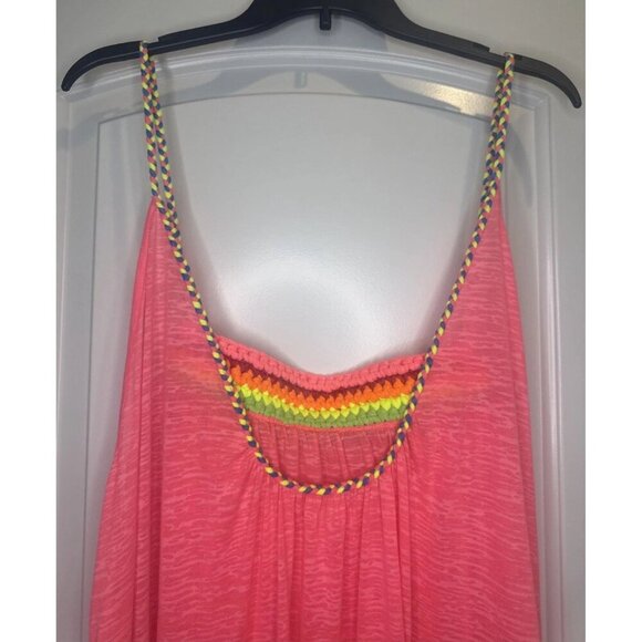 PITUSA Women's Hot Pink Braided Low Back Sleeveless Maxi Dress Sz Standard Beach - Picture 6 of 10